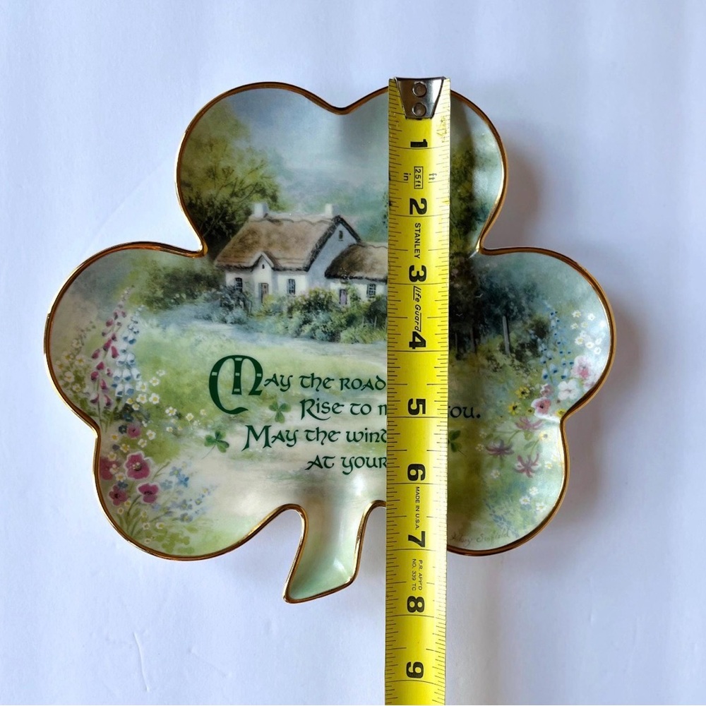 Franklin Mint Vintage An Irish Blessing Shamrock Porcelain Decorative Plate - Picture 3 of 5